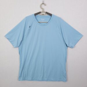 Rhone Reign Raglan Shirt Mens Size XL Blue Short Sleeve Performance Preppy